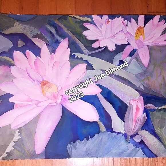 ✨LARGE✨ Watercolor Painting, Original Art, One-of-a-Kind Art, Signed - 22"Hx30"W - Picture 3 of 5